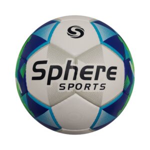 Sphere Apex Match Football Size 5 - White Blue Green Hand-Stitched Korean PU Seam-Sealed
