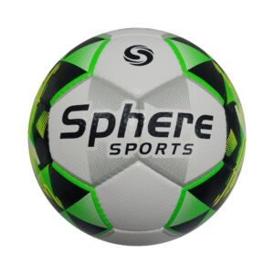 Sphere Elite Pro Football Size 5 - White Green Black Korean Microfibre PU Hand-Stitched Seam-Sealed