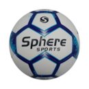 Sphere Fusion Football Size 5 - White Blue Hybrid PU Dual-Purpose Training Match Seam-Sealed