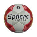Sphere Striker Match Football Size 5 - White Red Yellow Hand-Stitched Korean PU Seam-Sealed